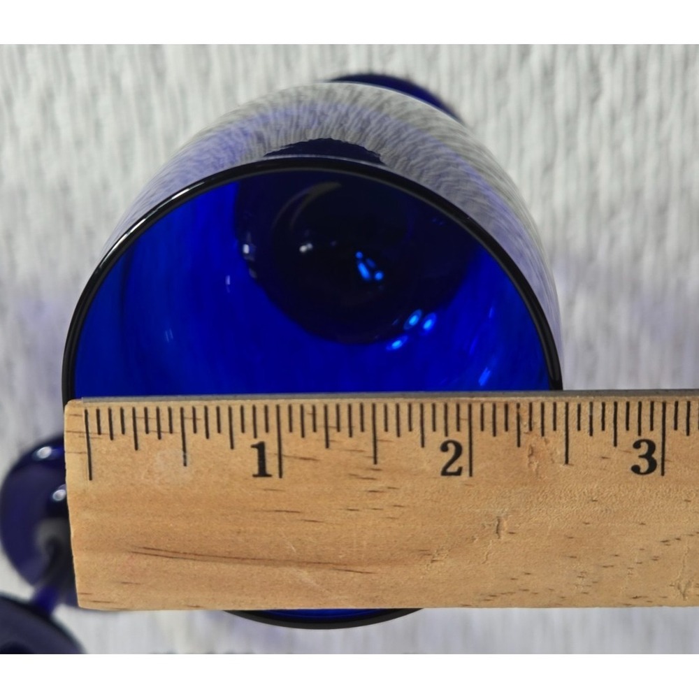 Vtg Libbey Premiere Cobalt Blue Water/Wine Glass Goblets 7.25" 12 oz Set Of 4 - Picture 9 of 10